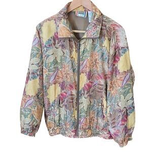 EVR Vintage Women's 100% Silk Bomber Jacket Size Medium Fall Spring